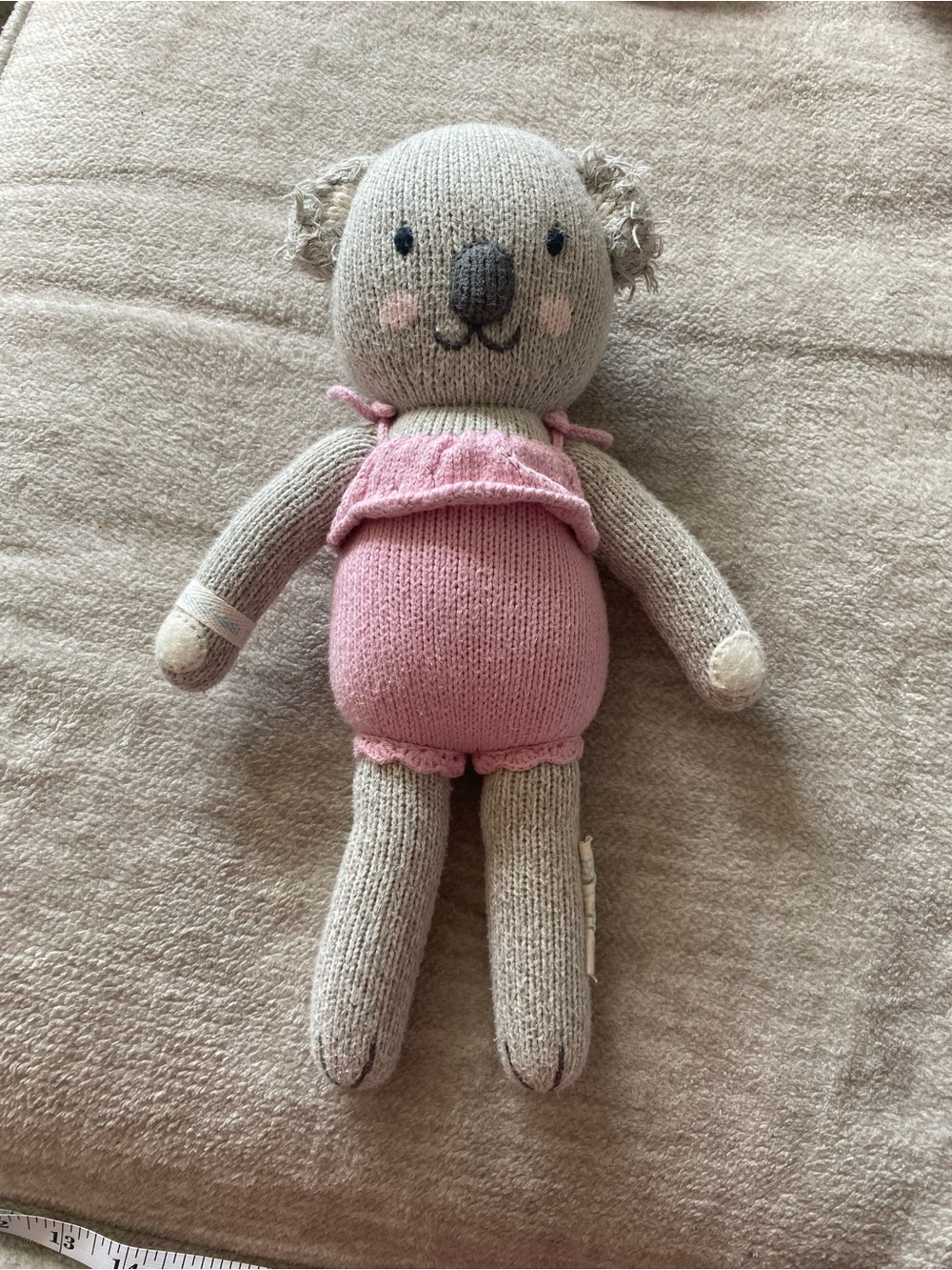 Cuddle and Kind Claire The Koala Plush Doll 13" Handmade Knit Peru Cotton
